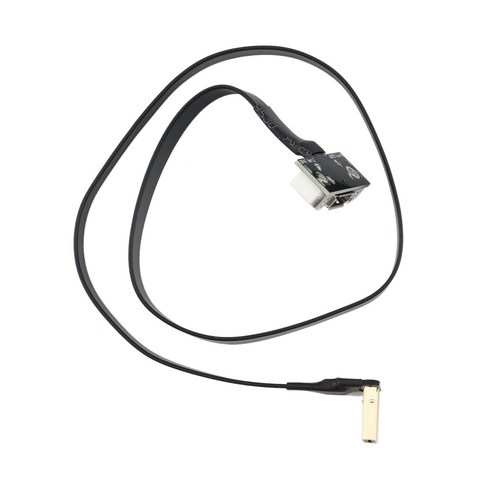 Lopbinte DisplayPort 연장 케이블 암수 각진 어댑터 플랫 EMI 차폐 FPC 케이블(마운팅 브래킷 포함)(P3-P4T) 50cm