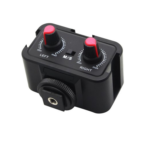 WS-V2범용 오디오 어댑터DSLR카메라 캠코더+3.5mm입력, 설명, 블랙, ABS