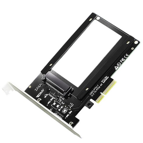 2.5인치 NVMe SSD 드라이브용 플라스틱 미니 범용 U.2-PCIe 어댑터 3.0, 검정