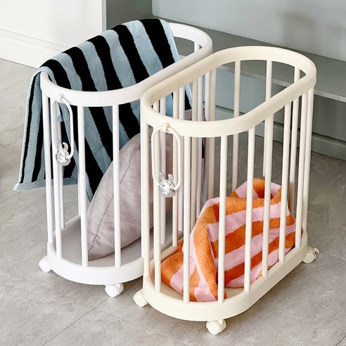 앙증맞은 디자인과 실용성을 겸비한 루시아이 토끼 핸들 틈새 빨래바구니 요가매트정리함