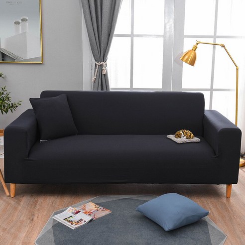 솔리드 컬러 소파 커버 코너 Chaise Longue 소파 Slipcovers 애완 동물을위한 탄성 소파 수호자 L 모양 의자 안락 의자 커버, 1pc 90-140cm, 10