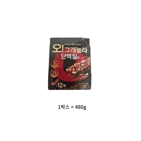 오리온 오 그래놀라 단백질바, 480g, 1개