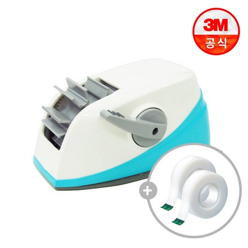 스카치 쓰리엠 원터치 테이프 디스펜서 + 매직 리필 12mm 2롤, 혼합 색상, 1세트