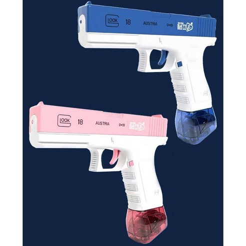언리미티드 무한 물총 (색상 랜덤 발송), 랜덤 발송 전자물총 10 전동 워터건 글록 충전식 대용량 물총, 핑크, 핑크