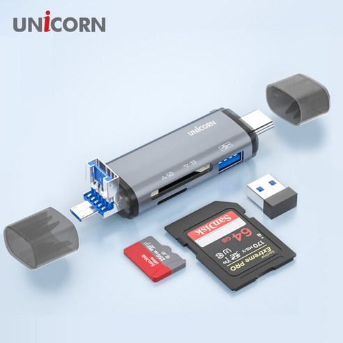 유니콘 OTG멀티카드리더기 A타입/C타입/5핀 USB3.1포트지원 XC-2000M/ 멀티리더, 선택1, 선택1, 1개