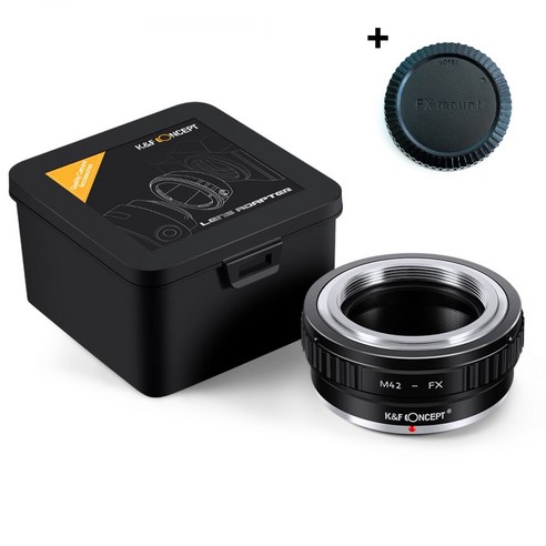 K&F Concept M42-FX 렌즈 변환링 어댑터 M42 렌즈 - 후지 X 바디 / 뒤캡포함 M42 mount lens on Fuji X adapter + cap, 1개