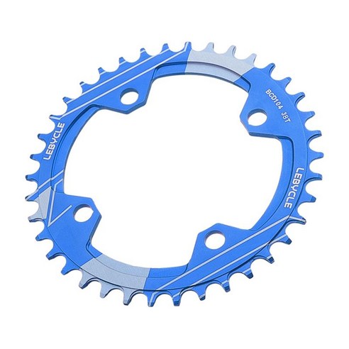 산악 자전거 BMX MTB용 자전거 내로우 와이드 체인링 104 BCD 라운드, 기준, 알루미늄 합금, 38T 블루