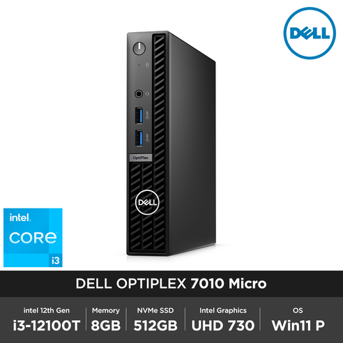 DELL 옵티플렉스 7010 Micro i3-12100T 8GB 512GB Win11 P 초소형 마이크로 데스크탑