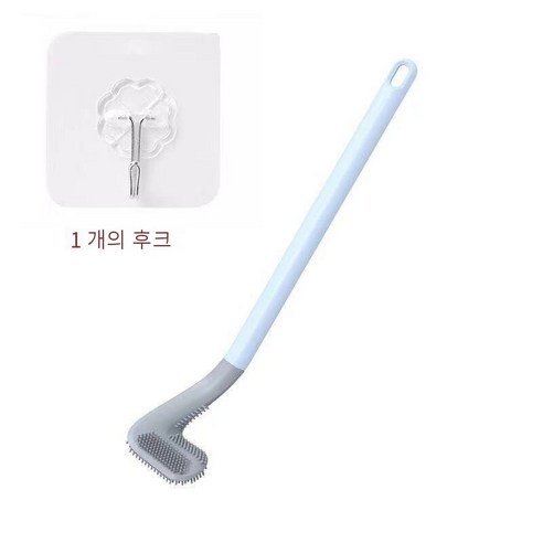 골프 실리콘 화장실 브러시 가정용 화장실 브러시 죽은 코너 화장실 브러시 벽 마운트 화장실 브러쉬, 화장실 브러쉬 [블루] 후크