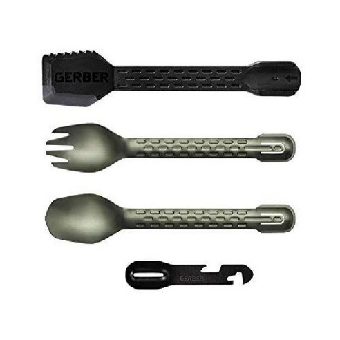 GERBER ComplEAT 캠프 조리 도구 플랫 세이지 31-003467, Onyx_Cooking Utensils- Onyx, 4캔 ﻿