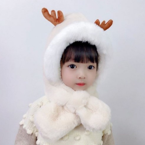 리브핏 겨울 루돌프 아동 목도리 모자 유아 방한 털 모자
