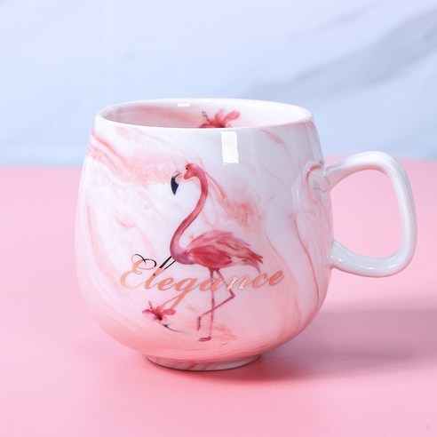 ROGBID 플라밍고 커피 머그잔 세라믹 머그잔 여행 컵 귀여운 고양이 발 Ins 72*85mm H1215, U0212Pink