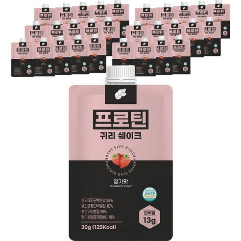 프로틴 귀리쉐이크 맛별 30봉(초코맛 딸기맛 바닐라맛 녹차맛) 각30봉-1SET, 30g, 30개