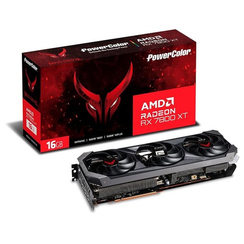 그래픽 카드 파워컬러 레드 데빌 AMD 라데온 RX 7800 XT 16GB GDDR6 그래픽 카드