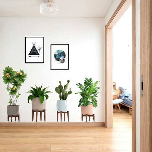DFMEI Y1736 접이식 식물아이디어 월 스티커 거실 배경 벽장식 스티커, DFMEI 50*70cm 접이식판