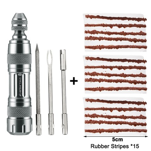 자전거 실란트 튜브리스 타이어 수리 키트 타이어 펑크 고무 줄무늬 도로 타이어 유지 보수 미니 도구, 도구 b(세트 2), 4.Tool B-2