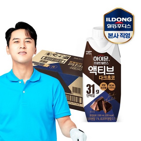 하이뮨 프로틴 밸런스 액티브 다크초코, 330ml, 12개