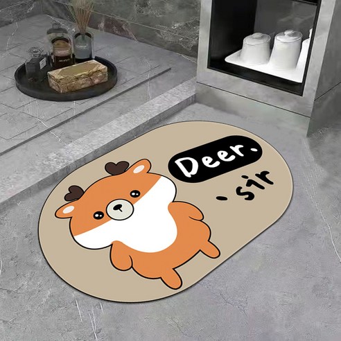 Linzheng규조 진흙 흡수 매트리스 욕실 미끄럽지 않다 규조 진흙 쿠션 세면대 발판 화장실 목욕 속건식 매트리스, GZN4-13, 40*60cm