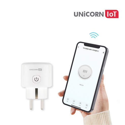 유니콘IoT TS-200W 스마트플러그 콘센트 와이파이 무선 원격제어 스마트싱스, 1개