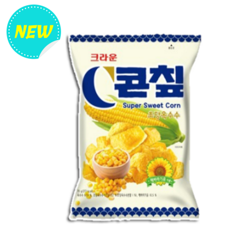 크라운 콘칲 초당옥수수 70g 봉지과자 신제품, 6개