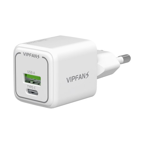 VIPFAN S GaN 20W 초고속 미니 2포트 충전기 가정용 여행용 휴대용