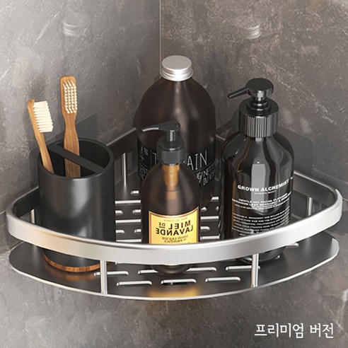 신흥클라스 무타공 알루미늄 화장실 욕실 선반 부착식, 1개, 실버