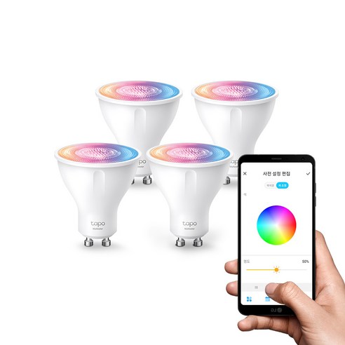 티피링크 Tapo L630 스마트 Wi-Fi 스포트라이트 GU10 / 공식 판매점, 4개, 멀티컬러