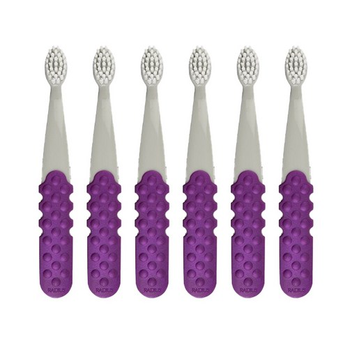 래디어스 토츠플러스 유아용 칫솔, 6개, 퍼플 + 그레이