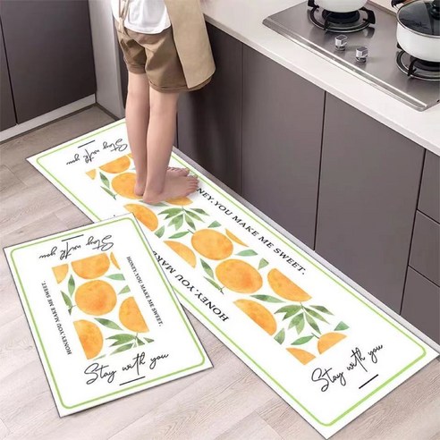 부엌 바닥 깔개 카펫 흡수 흡유 방수 방유 미끄럼 방지 패드 긴 줄 내장 세탁 면제 닦을 수 있다, L1
