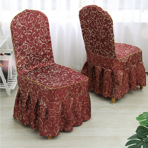 빨간색 호텔 의자 커버 식당 연체 의자 커버 날염 결혼식 강제 식당 의자 커버 폴리에스테르 꽃무늬 천, 와인