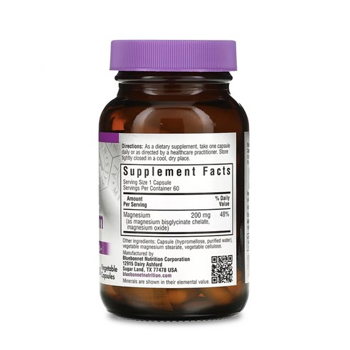 블루보넷 킬레이트 마그네슘은 마그네슘 원소를 함유한 영양 보조제로, 에너지 생성, 효소 활성화, 근육 이완, 뼈와 치아 형성에 중요한 역할을 합니다. 1일 2회 섭취하여 건강한 라이프스타일을 유지하세요.