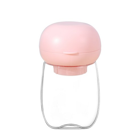 BellmeyPet 강아지물통 반려동물 2in1 휴대용 버섯 물병 300ml 원터치 휴대용 보틀 FREE 물통 물그릇, 핑크, 1개