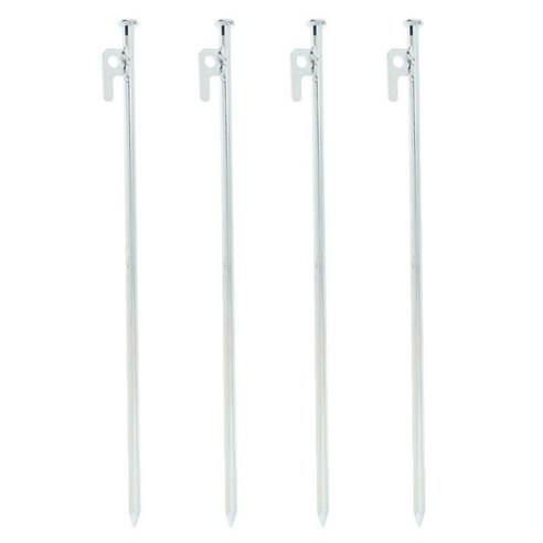 4Pcs 스테인레스 스틸 캠핑 텐트 페그 스테이크 후크, 은
