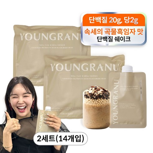 영라뉴 프로틴 핏 쉐이크 장영란 단백질 2세트 (곡물흑임자맛 코코아맛 교차선택가능), 315g
