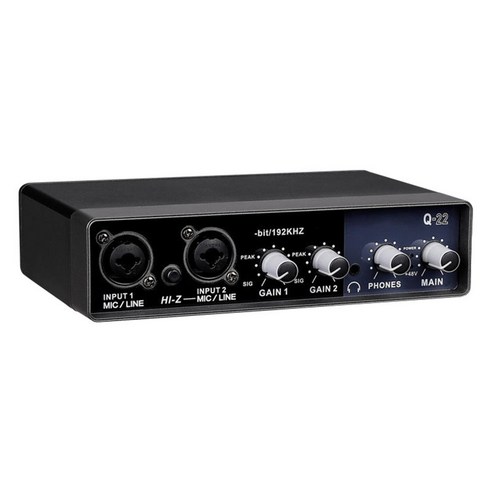 사운드 카드 USB 2.0 변환기 24-Bit / 192KHz 오디오 분배기, 18x11.8x4.8cm., 검은 색, 금속
