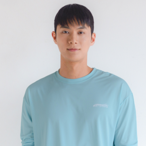 롱아일랜드 남여공용 루즈핏 긴팔 래쉬가드 상의, XL, 스카이블루