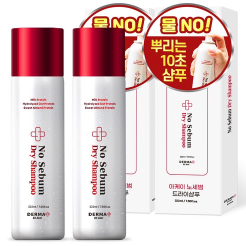 아케이 더마 노세범 드라이샴푸 프레쉬 우디머스크향, 222ml, 2개