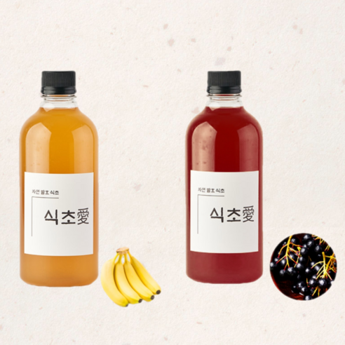 마시는 자연 발효 과일 식초 비니거 건강 다이어트 수제 식초, 바나나 식초 + 아로니아 식초, 2개, 500ml 바나나 식초 효능