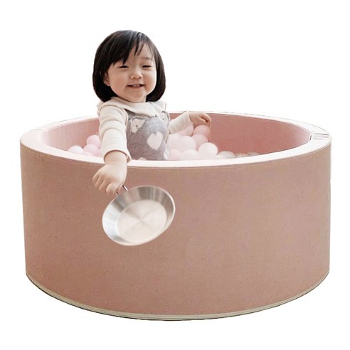 소아베 아기 범퍼가드 패브릭 원형 볼풀장, 3 러블리 핑크