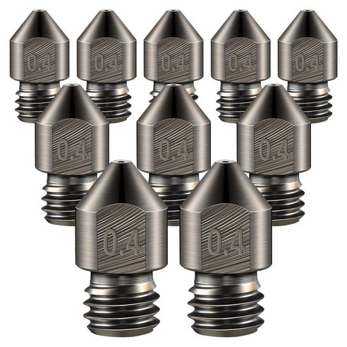 Xzante 10 개 3D 프린터 압출기 노즐 Mk8 경화 강철 0.4Mm Ender3 용 풀 메탈 핫 엔드, 검은 색