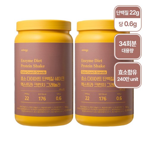 있나요 다이어트 프로틴 단백질 쉐이크 엑스트라 크런치 그래놀라맛, 750g, 2개