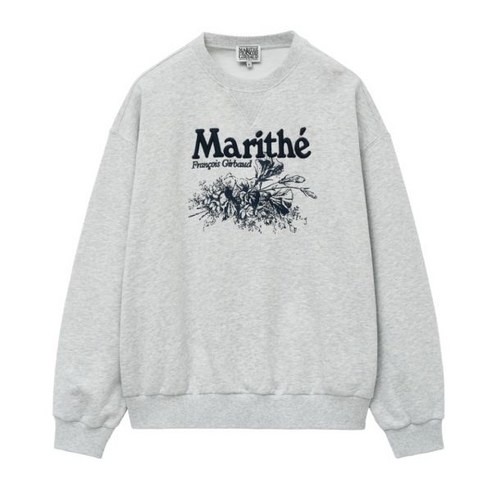 마리떼 맨투맨 스웨트셔츠 FLOWER OVERSIZED SWEATSHIRT light heather gray