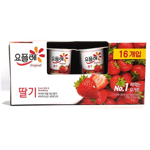 빙그레 요플레 딸기 요거트 85g, 12개