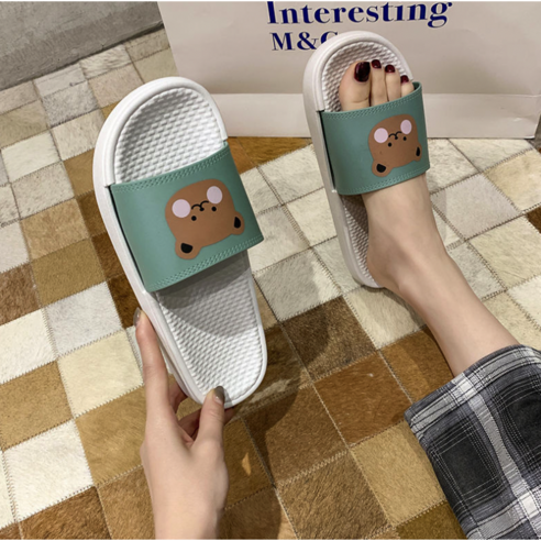 위튼 층간소음슬리퍼 곰돌이실내화 그린