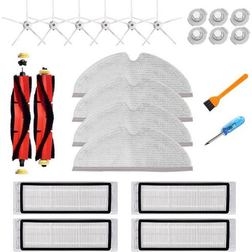 보내요 Coodss 로보락 청소기 소모품 로봇 물걸레 로보록용 액세서리 키트 S4 S5 S6 E4 E20 E25 E35 S50 샤오미 미미지아 로봇청소기 팩교체부품 23개 메인