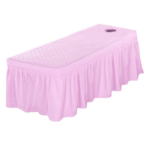 우수한 면 호텔 살롱 안마 테이블 치마 아름다움 화장용 침대 대차대조표, 라이트 핑크, 설명