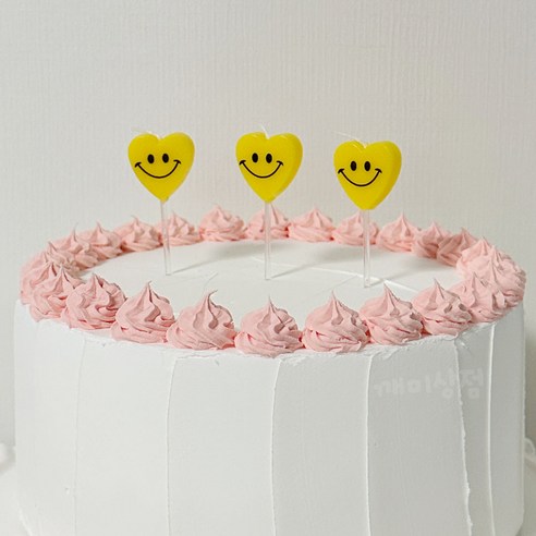 [깨미상점] 스마일 하트초 5개입 생일파티초 파티초 이벤트장식 토퍼 파티용품 케이크초, 5개