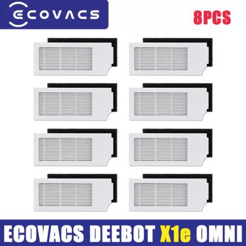 Ecovacs Deebot Xe 옴니 터보 진공 청소기 로봇 필터 사이드 브러시 청소 천 예비 부품 먼지 상자 액세서리, 4 8PCS 세탁기건조기세트