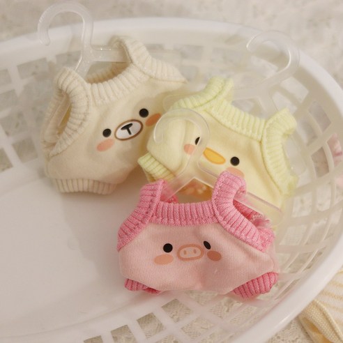 빅페이스 바디수트 (10cm 15cm 인형옷 모루인형 옷 그로밋 솜인형 의상 꾸미기), 핑크, 1개