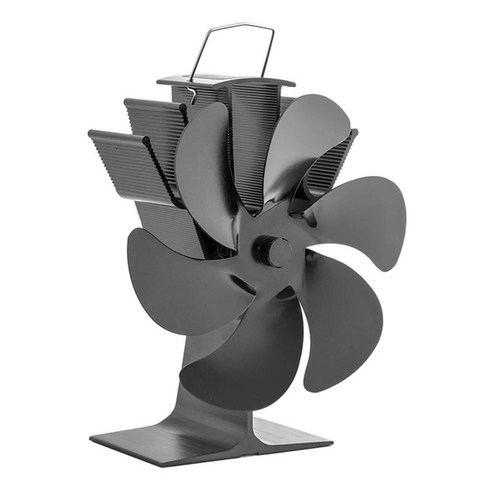 강화된 난로 팬 Eco 친절한 벽난로 팬 가정 회람 온난한 공기, 165x195mm, 검은 색, 알루미늄 합금